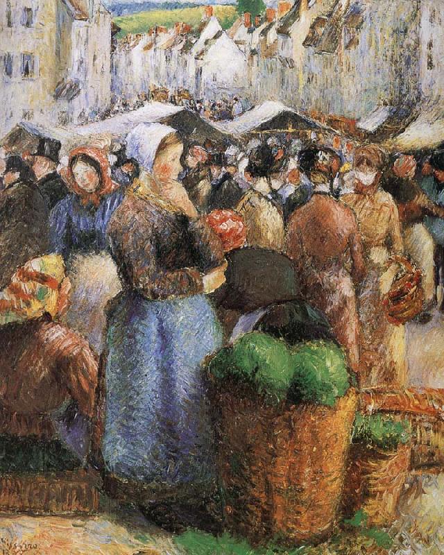 Camille Pissarro market France oil painting art